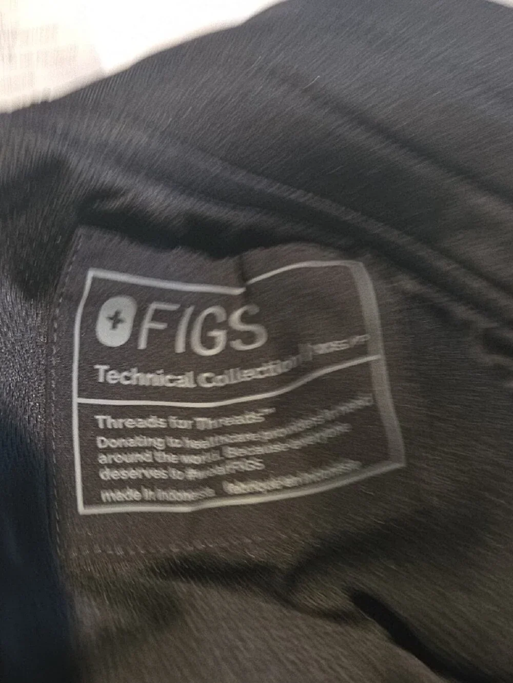 FIGS Black Jogger Pants with Teal Drawstring